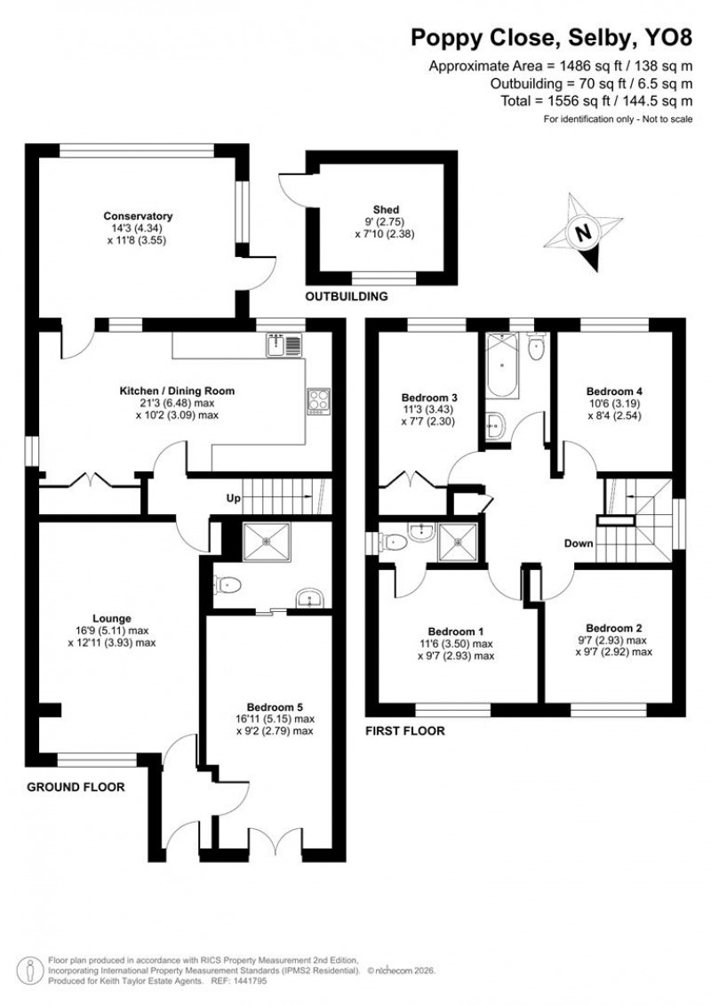 Floor plan for Poppy Close, Selby